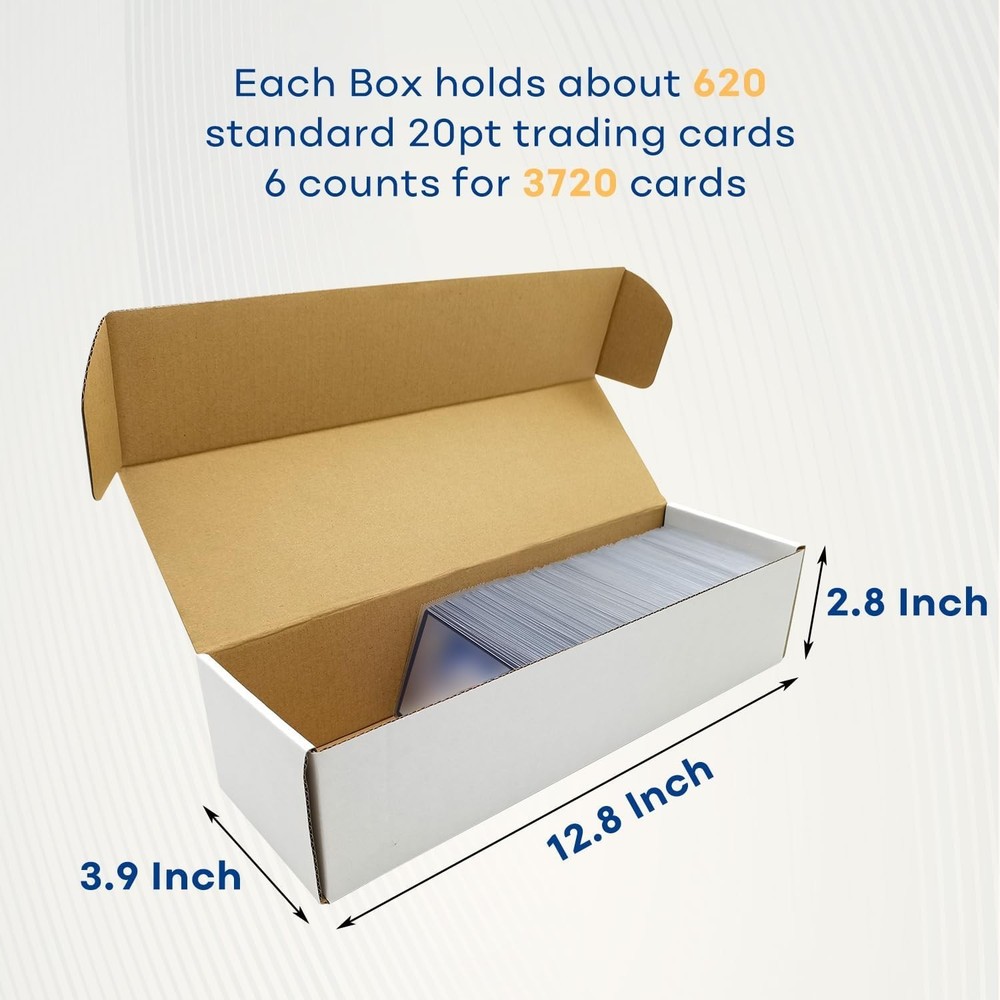 Stackable Cardboard Trading Card Storage Boxes (6 Pack)
