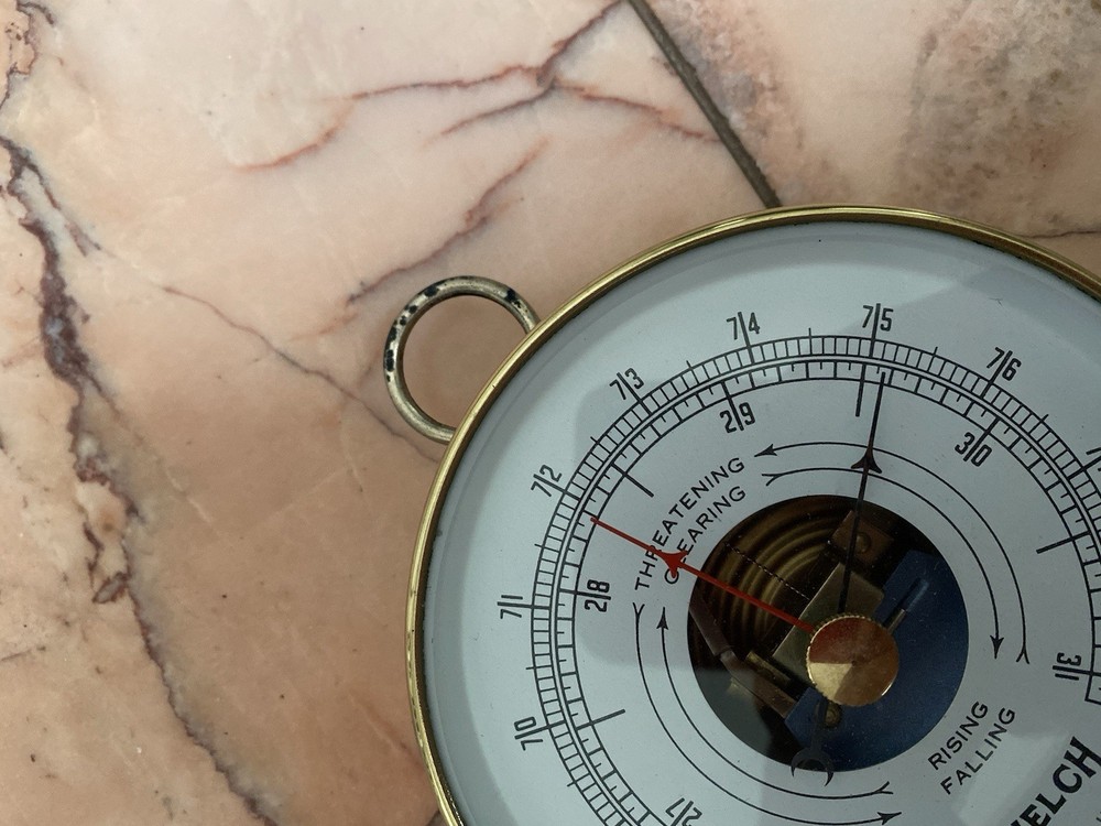 Vintage Welch Brass Barometer