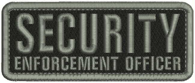 SEO EMBROIDERY PATCH 2X5 HOOK ON BACK GRAY ON BLACK