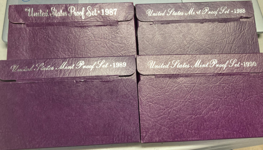 1987-1990 US Mint Proof Sets (Box 173)