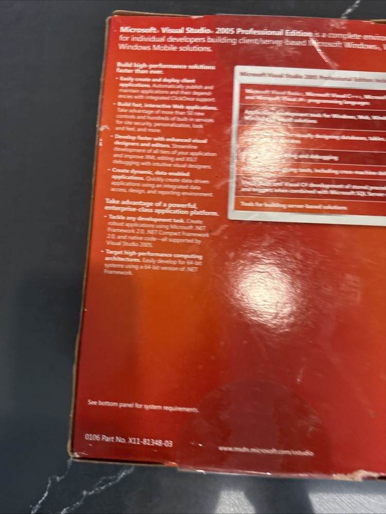 Microsoft Visual Studio 2005 Professional Edition Sealed