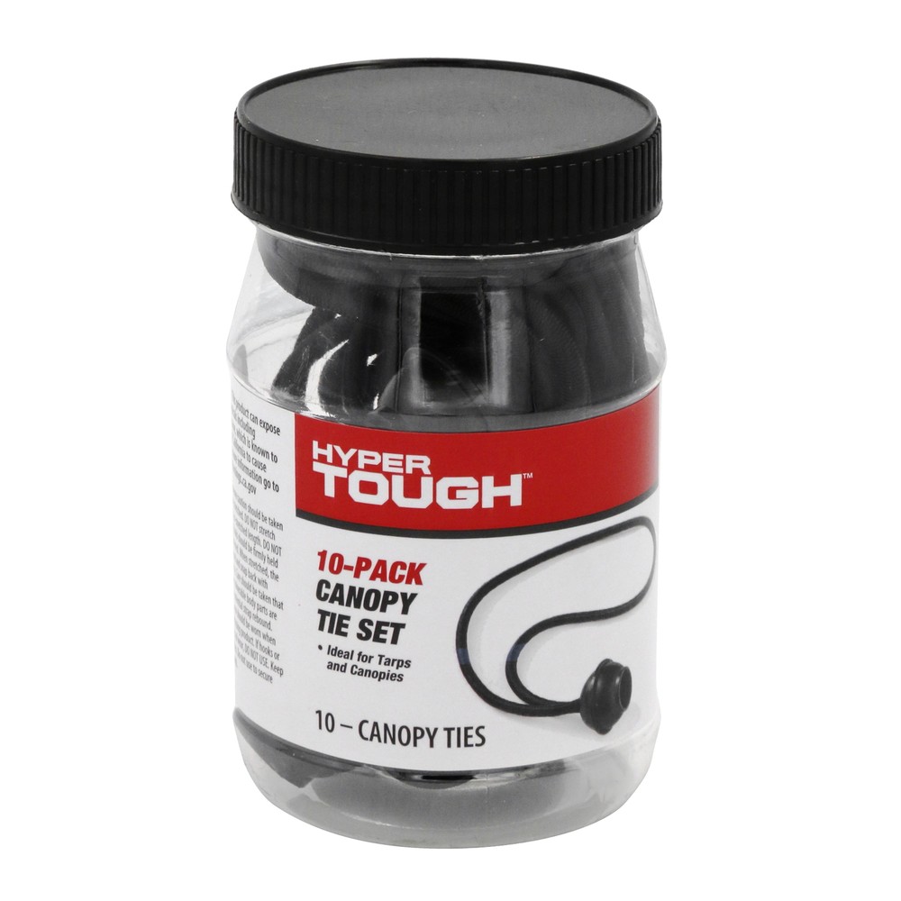 10 Pack, Canopy Tie Bungee Set, Packed in Plastic Jar