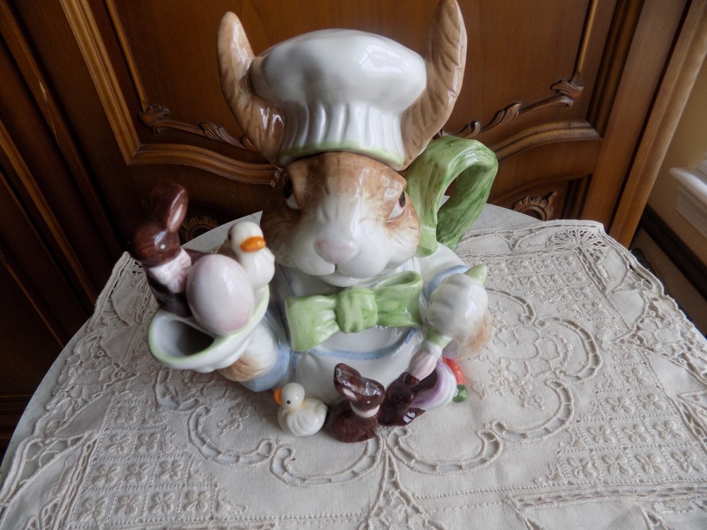Vintage Caldun & Bogle Easter Rabbit Teapot with ducks and egg
