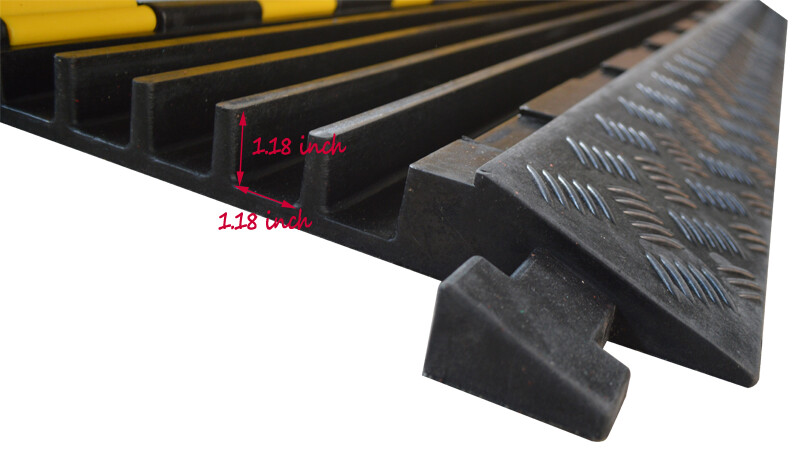 TECHTONGDA 5-Cable Rubber Electrical Wire Cover Protector Ramp Cable Protection