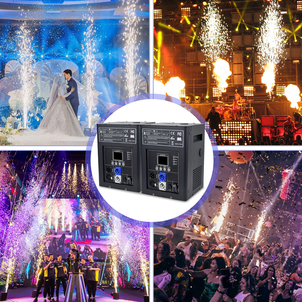 2X 700W Cold Spark Machine Firework Stage Effect Wedding DJ Event Party DMX Case