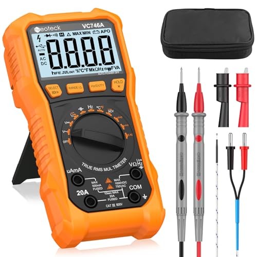 6000 Counts Digital Multimeter for DC AC Voltage/Current TRMS Voltmeter with