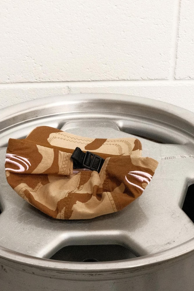 PAMWorld Brown Camo 5-Panel Hat with Pink Logo