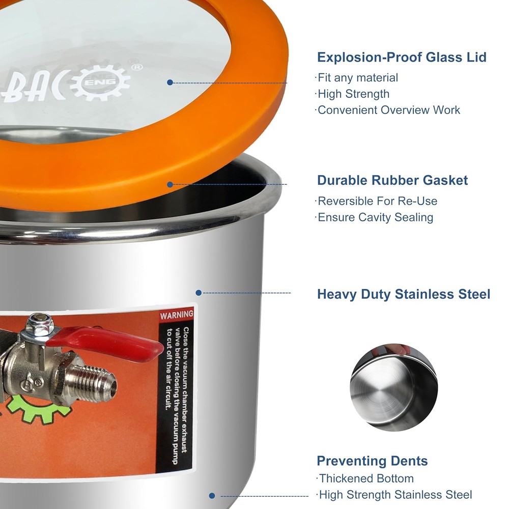 Vacuum Degassing Chamber 1.5 Gal