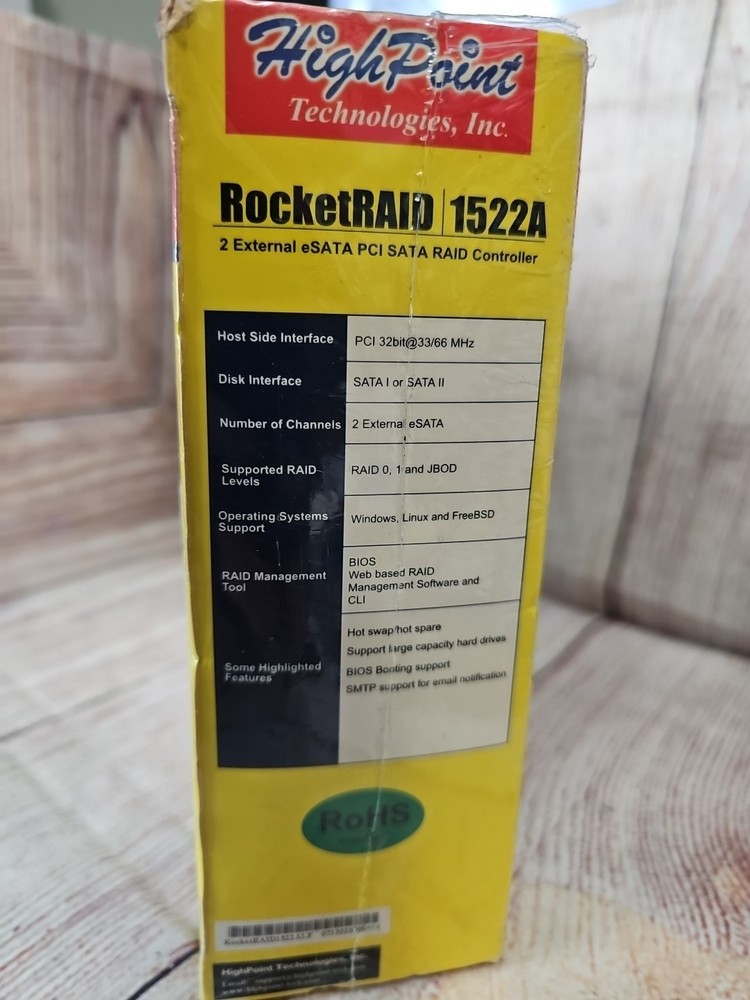 HighPoint Technologies RocketRAID 1522A 2 External Controller -NEW SEALED