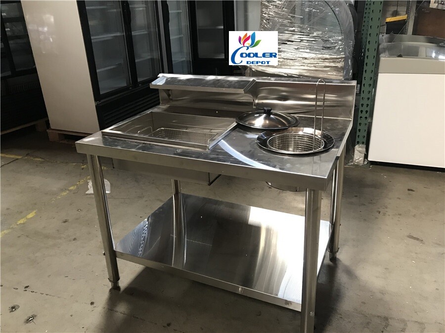 NEW Fried Food Breading Station Prep Table Chicken Seafood Fry Flour Sifter