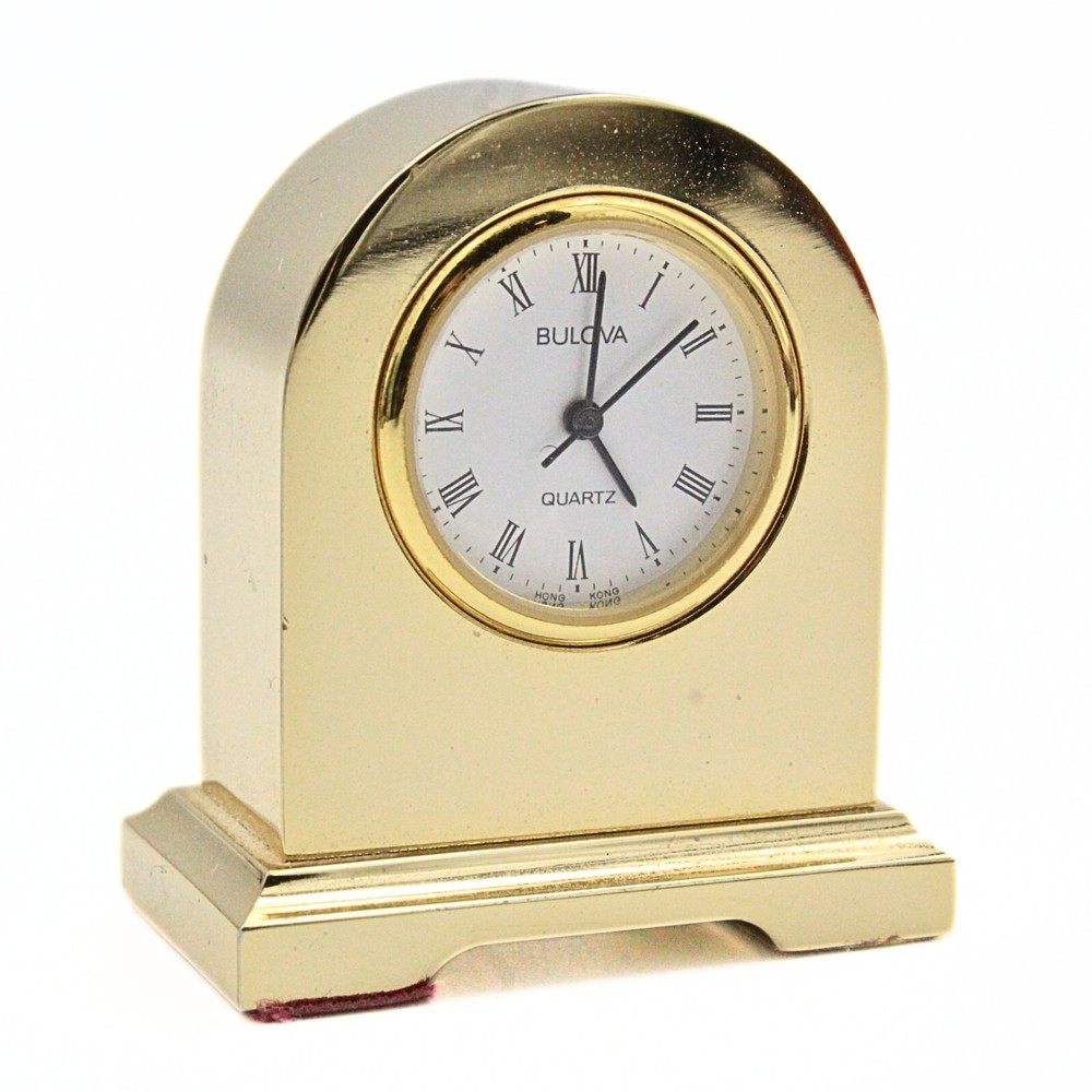 Collectible Boluva Solid Brass Miniature Clock with Original Box & Papers