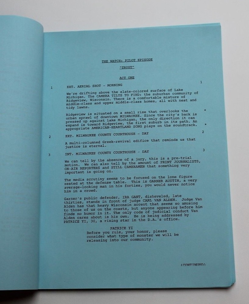 THE WATCH / Ed Decter & John J. Strauss 2007 TV Script Unproduced Pilot