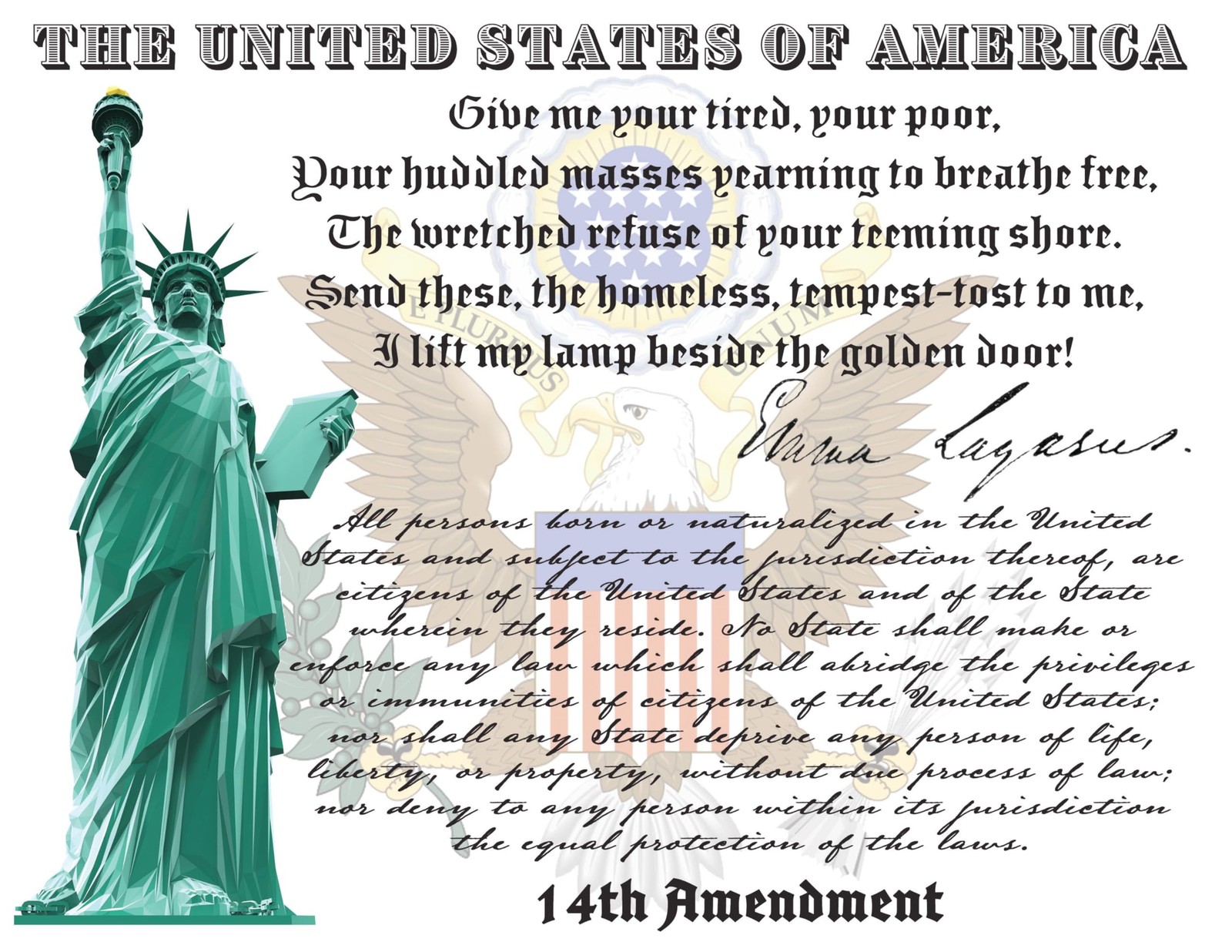 U.S. Citizenship and Naturalization Certificate Holder. Gold American Eagle l...