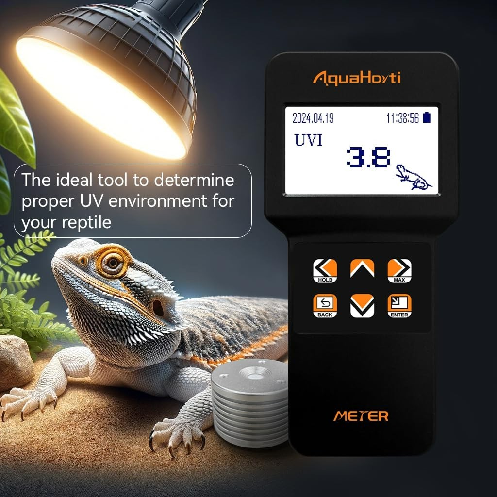 Reptile UV Index Meter,0-388.9,for UVB Fluorescent Lamp and LED Lights,Sunlight.