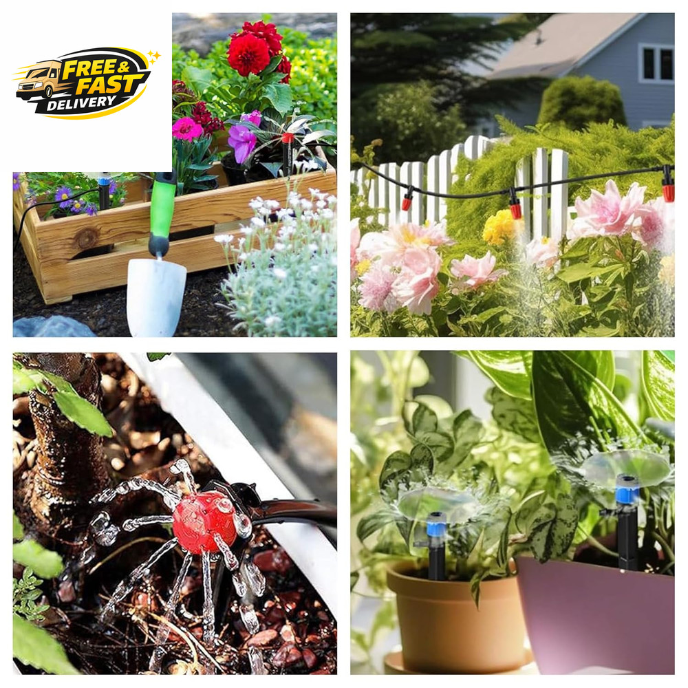256FT Automatic Drip Irrigation System Kit,Automatic Garden Watering Misting Sys