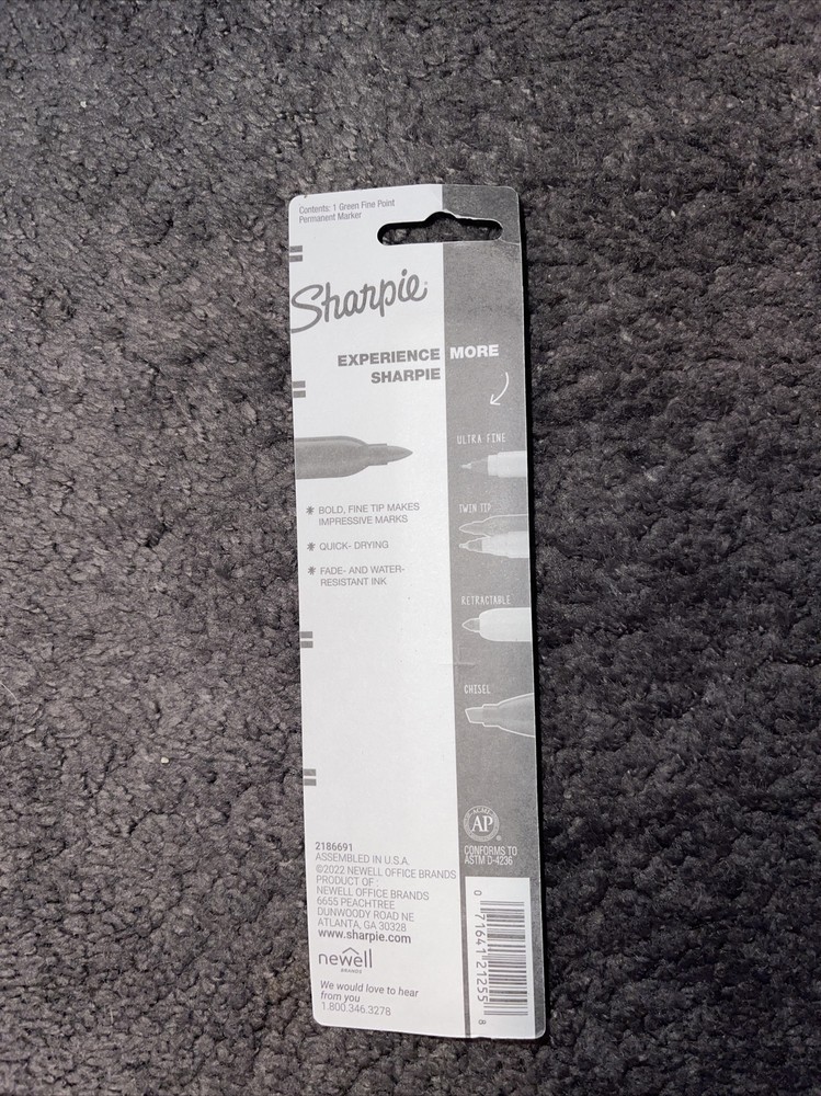 GREEN Sharpie Fine Point Permanent Marker 1 Single NEW