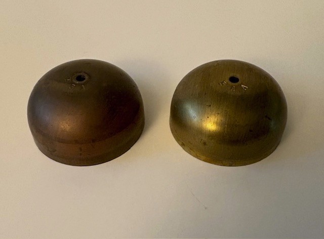 2 Brass Clock Bells Round 54A 55A