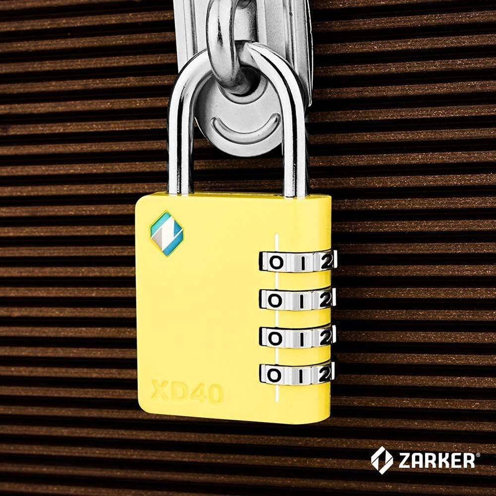 Xd40 4digit Combination Padlock Yellow 1pack
