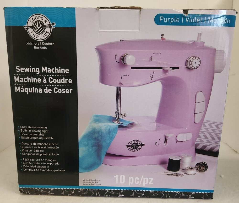 Loops & Threads Purple Sewing Machine 10 Pieces - NEW