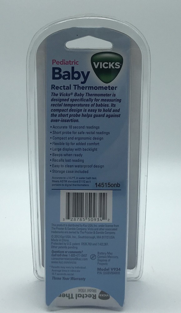 Vicks Pediatric Baby Rectal Thermometer Professional Accuracy