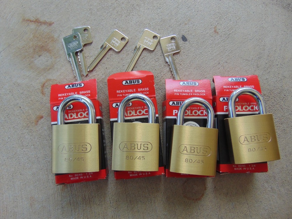 4 NEW ABUS PADLOCK WITH   5 KEYS  6 PIN YALE    LOCKSMITH