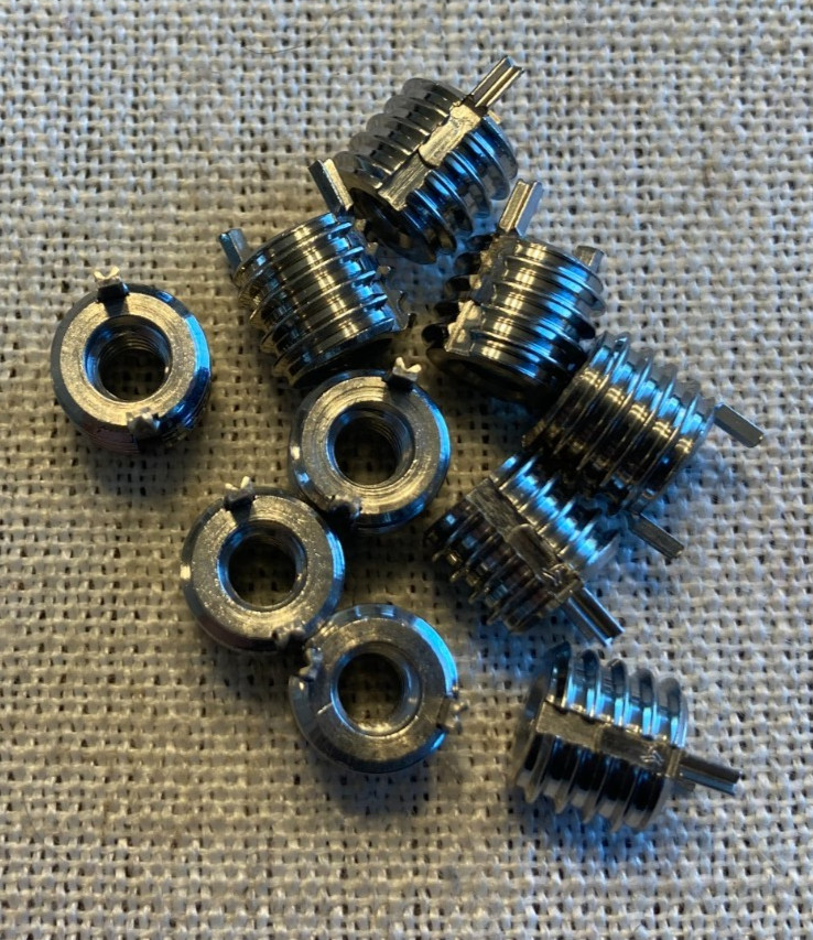 10 pcs Heavy-duty thread locking inserts 10-24 x 3/8-16  with counterbore