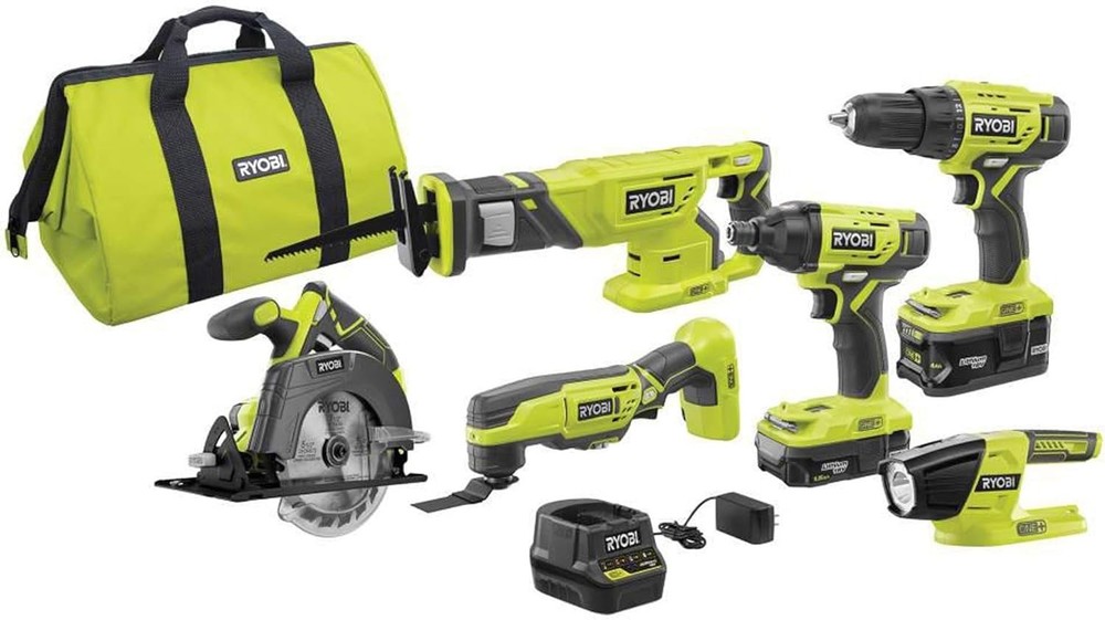 Complete RYOBI 18V Lithium-Ion Tool Set: 6 Essential Tools for Every Project