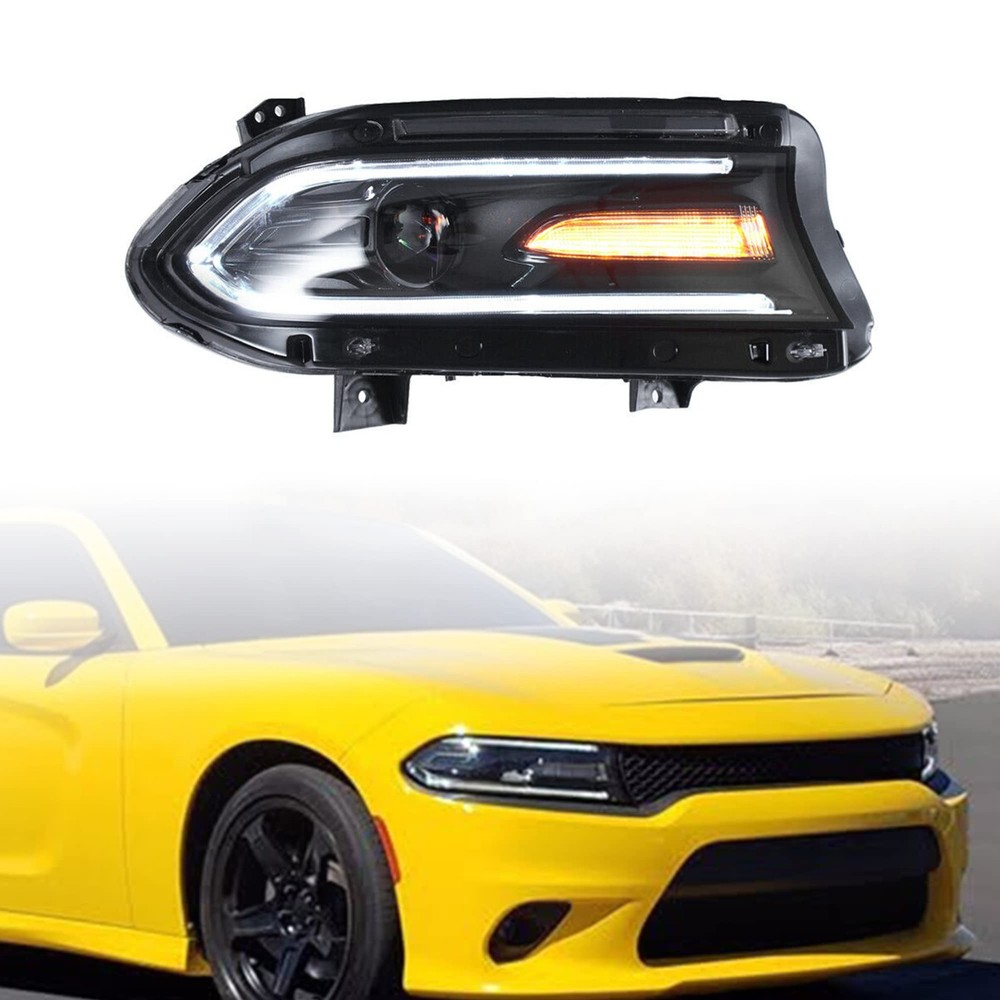 Halogen Headlight with LED Dual Beam Projector HeadLamp Right Passenger Side