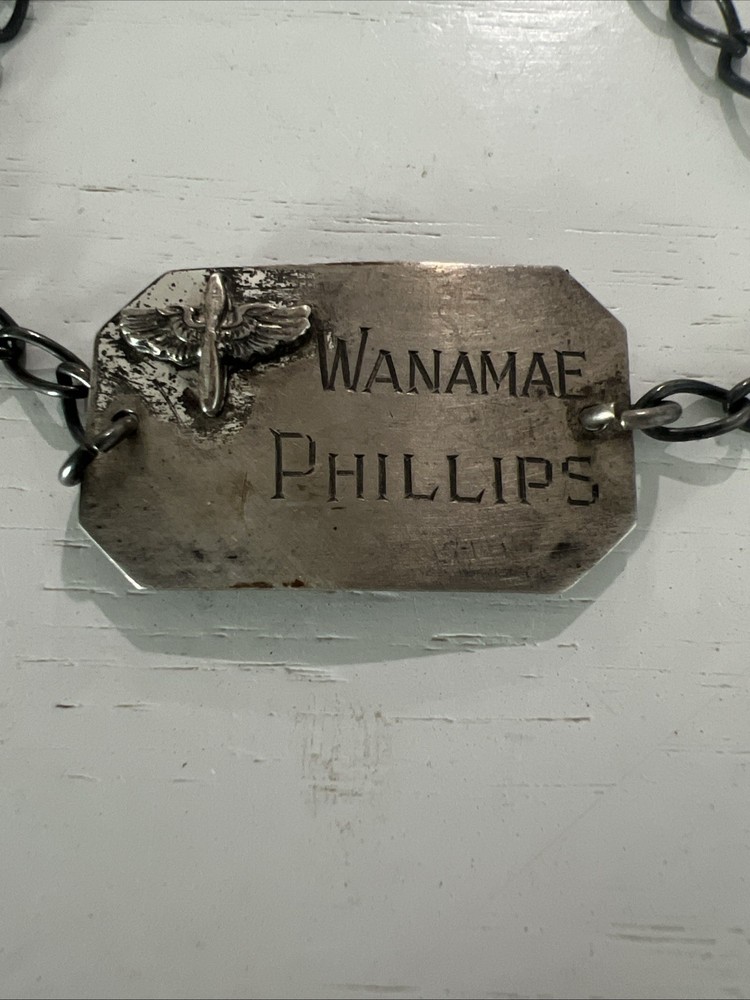 WW2 US Army Air Force Military Name ID Identification Bracelet Sterling Silver