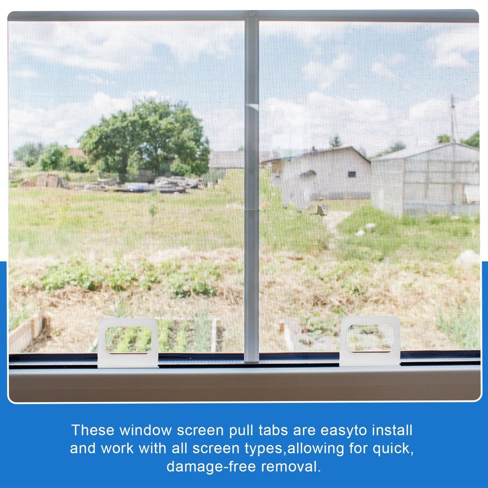 Window Screen Pull Tabs 20 Pack Clear Hollow Flat Spline Channel Pull Lift Ta...