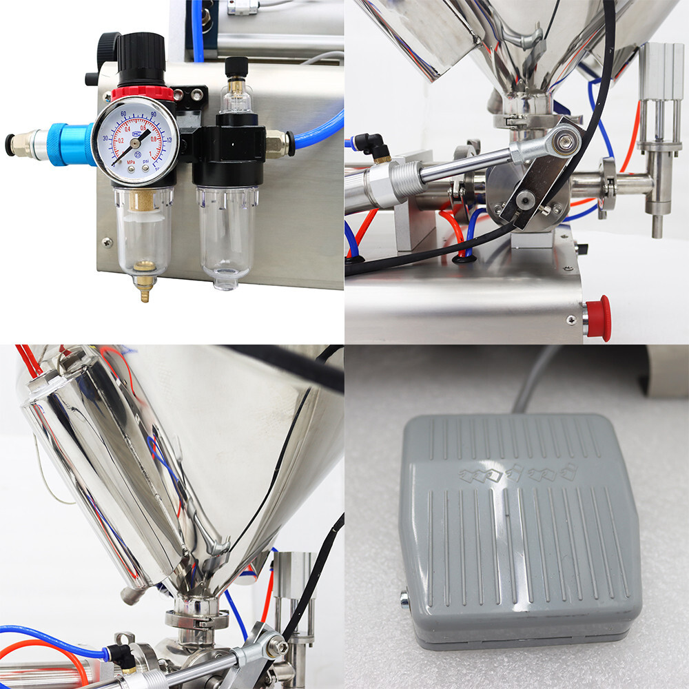 110V 100ml-1000ml Pneumatic Paste liquid Heating Filling Machine Single Nozzle