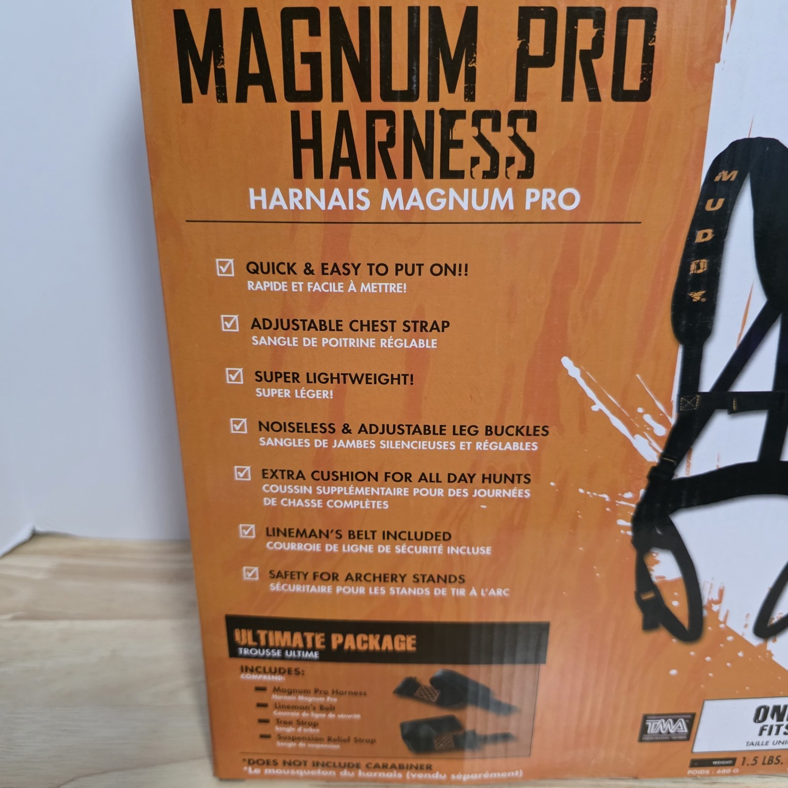 Muddy Outdoors Magnum Pro Padded Adjustable Treestand Harness System, Black