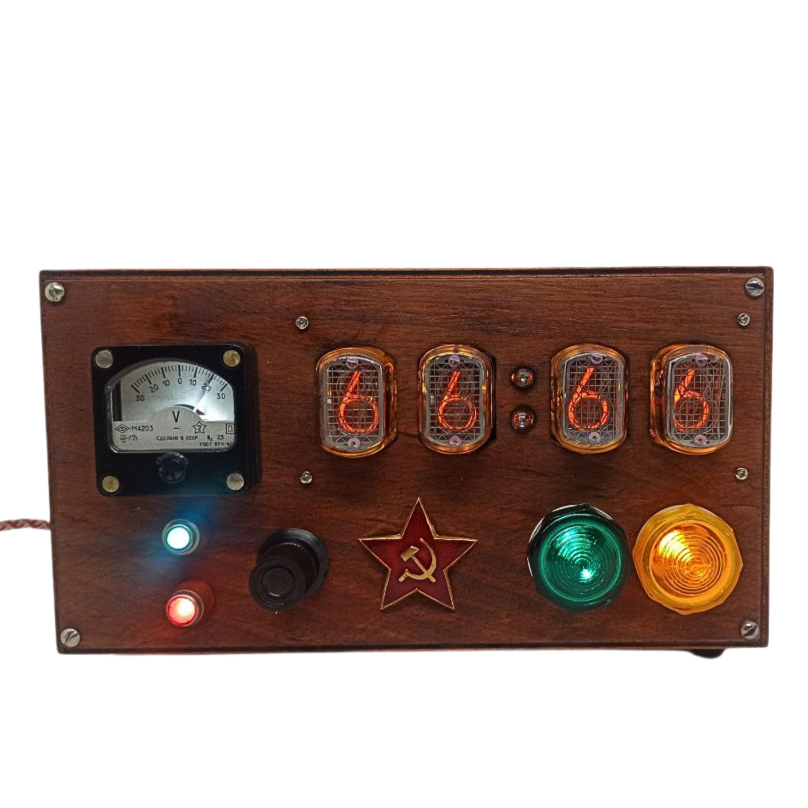Metro 2033 Game Nixie Tube Table Clock with IN-12 Tubes Steampunk - Apocalypse