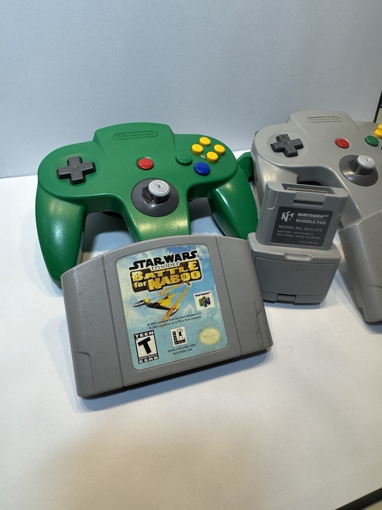 Nintendo 64 Star Wars Action/Adventure Bundle with Controllers & Rumble Pak