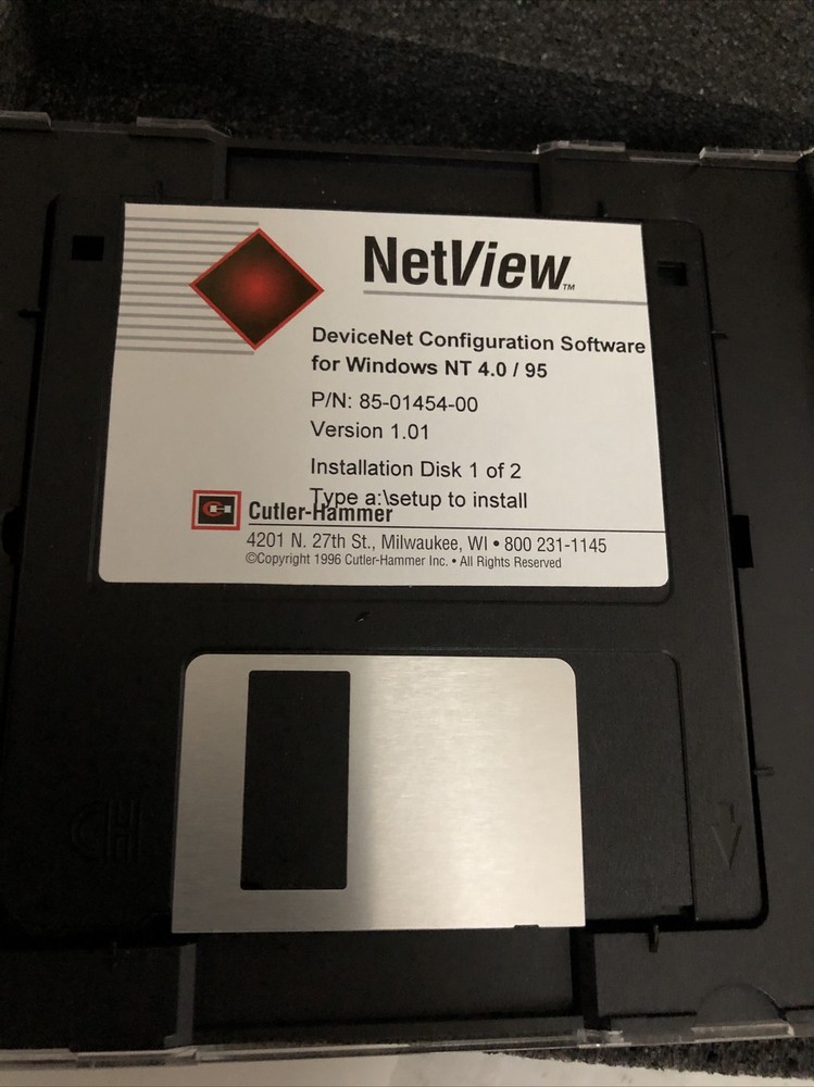 NEW CUTLER HAMMER 85-01454-00 NETVIEW DEVICENET CONFIG. SOFTWARE D911NETVIEW,CS