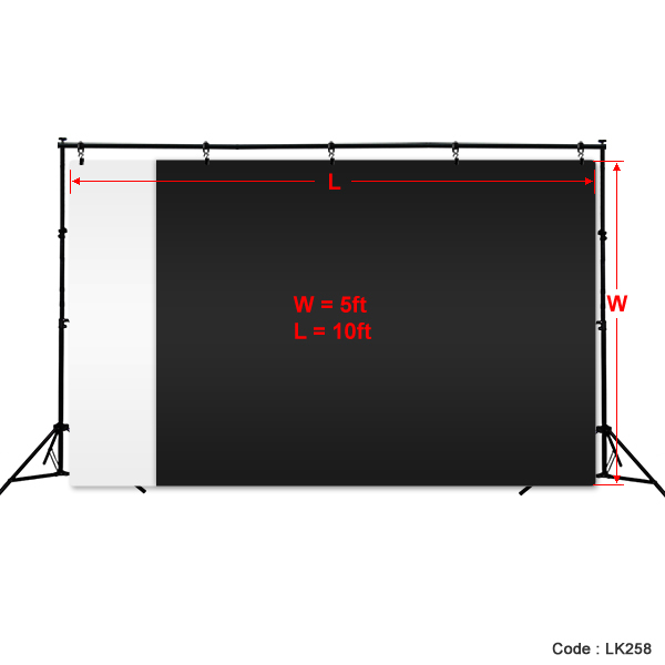 Black + White Photography Backdrop Photo Stand Muslin Kit