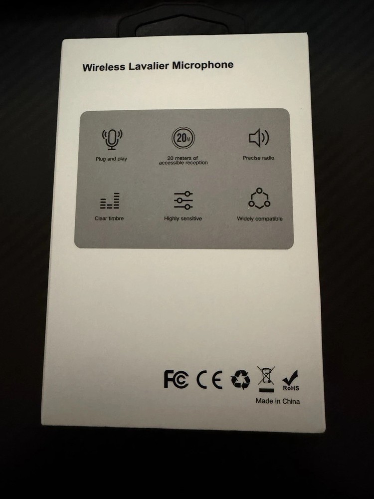 Wireless Lavalier Microphone, Black USB-C 2 microphones