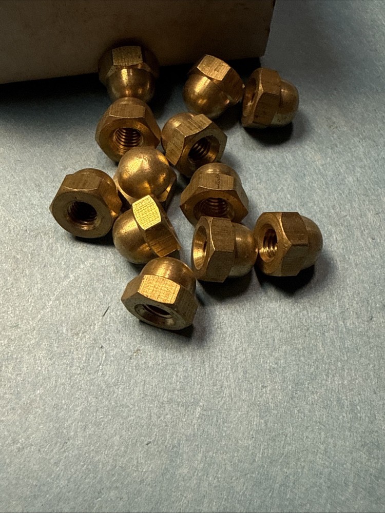 Acorn Brass Cap Nuts 10/32 12 Pack