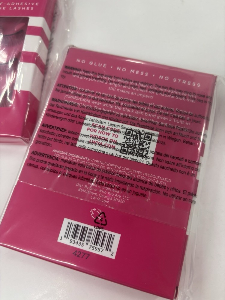 2 Pack LWYA Flash Lash Flirt Self-Adhesive False Lashes Trio Boxes