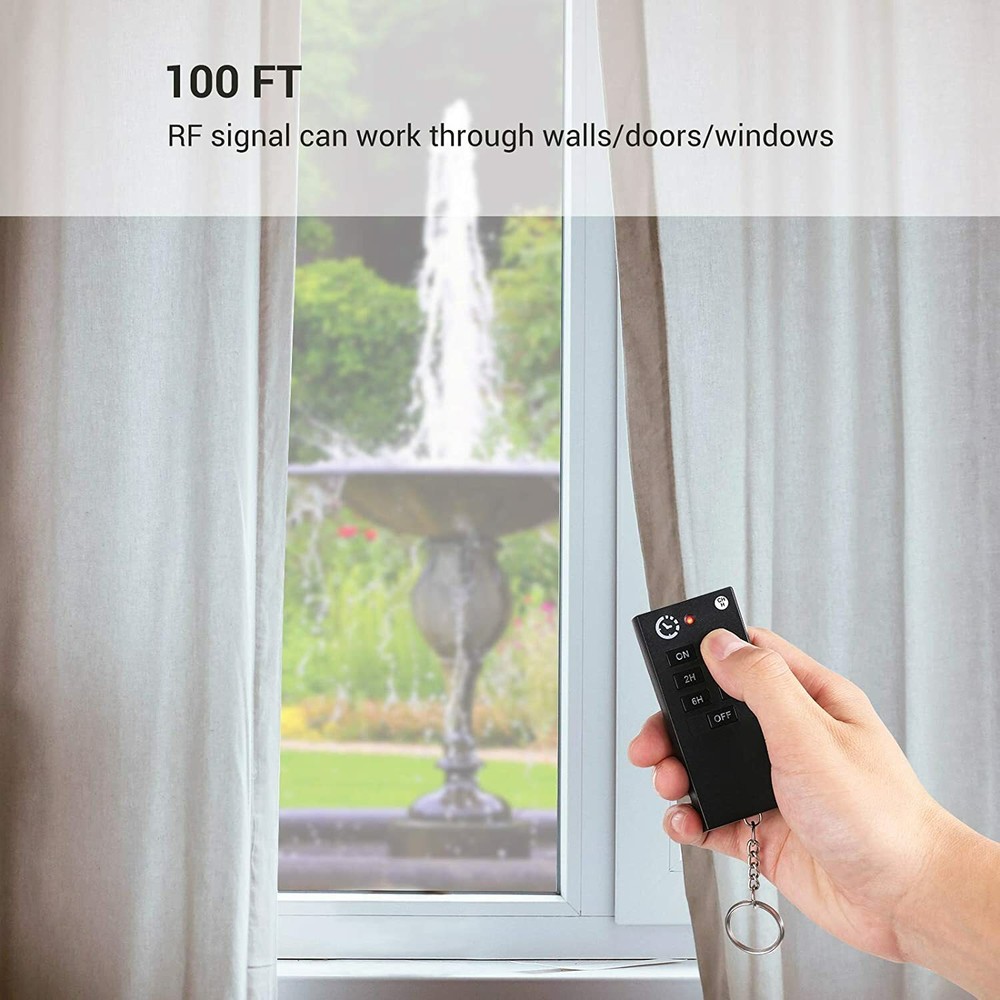 DEWENWILS Outdoor Light Sensor Timer with Remote Plug in Outlet Timer Waterproof