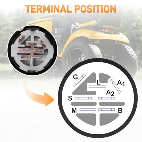 Riding Mower Ignition Module Switch with 2 Keys, 7 Terminals - Compatible with C