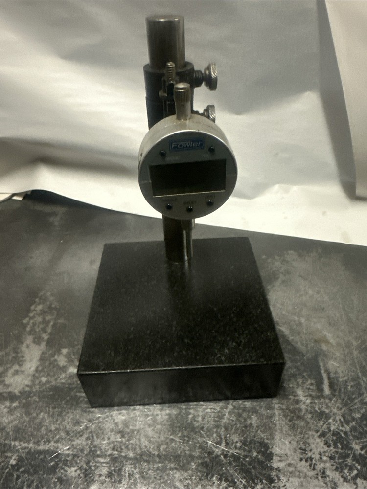 Fowler Indicator With 6” X 6” X 2” Granite Base Plate (Inducator Needs Battery)