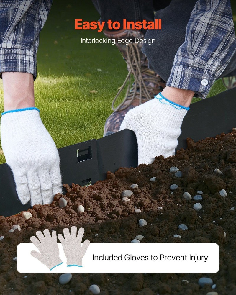 39x3in5PcsBendableGalvanizedSteelPathwayEdgingRustProofBlack