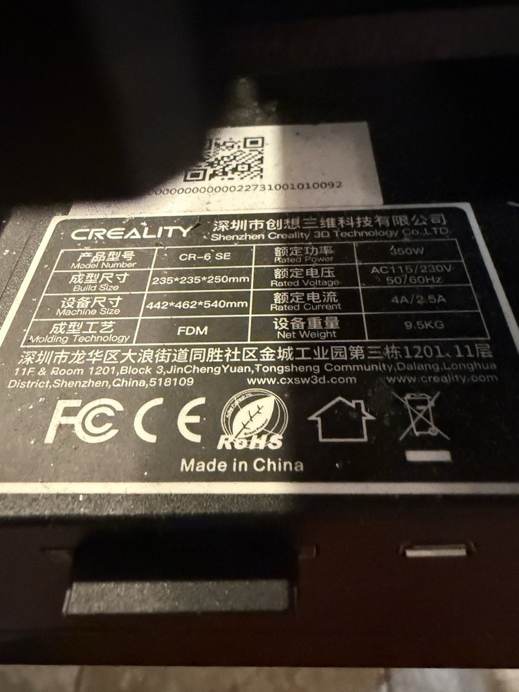 Creality CR-6 SE 3D Printer Leveling-Free, 4.3" Touchscreen