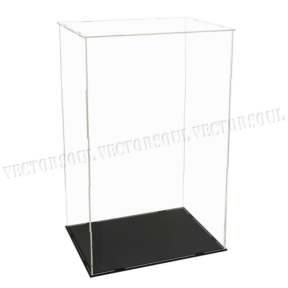 US Acrylic Display Case 20.5" H Large Box Plastic Base Self-Install Dustproof