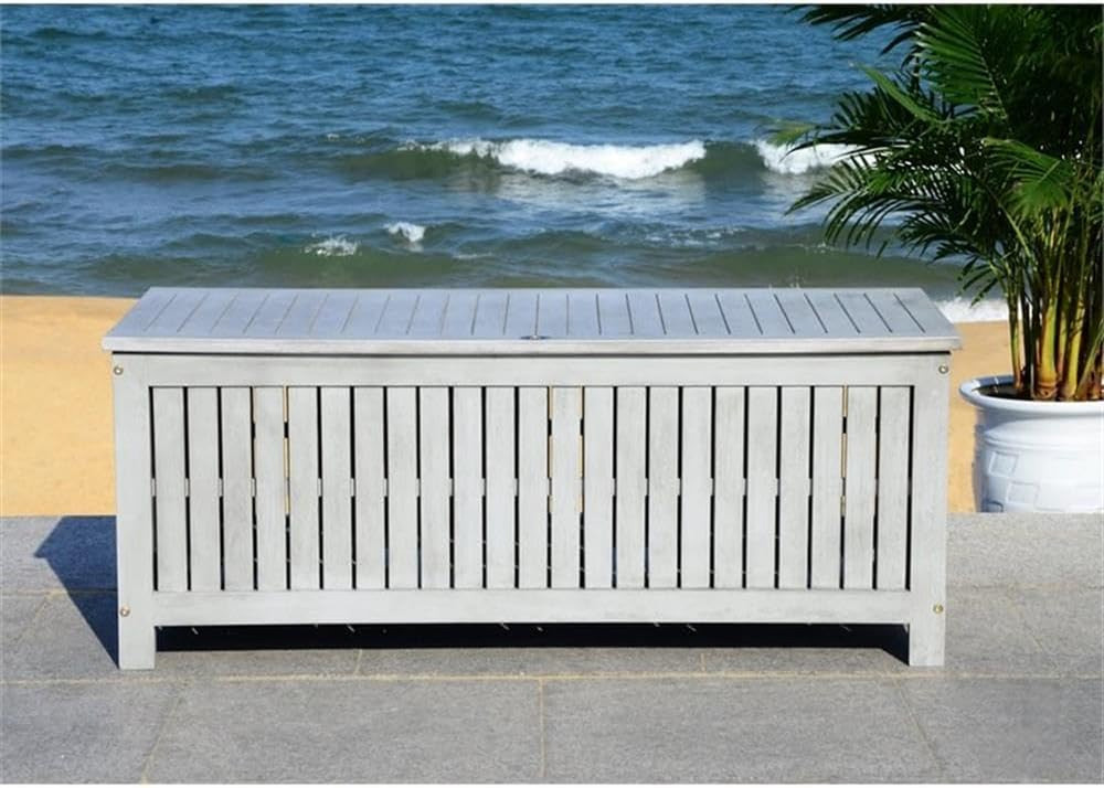 Abri Teak 47.63" Outdoor Cushion Deck Box - Stylish Storage Solution