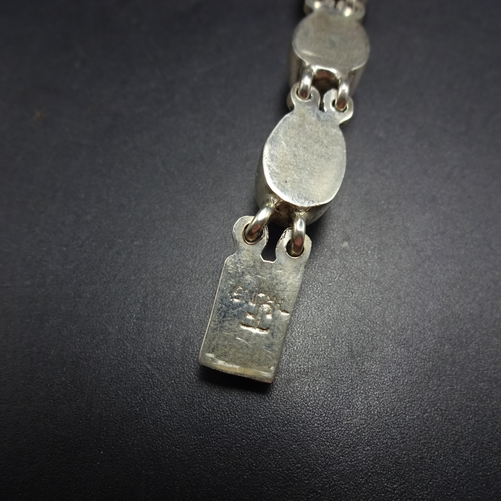 FEDERICO JIMENEZ Sterling Silver TURQUOISE Link Bracelet Gorgeous Natural Cabs