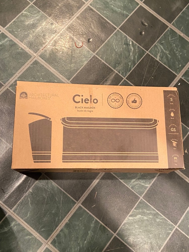 Cielo Architectural Black Mailbox *NEW in Box w/Hardware* m2