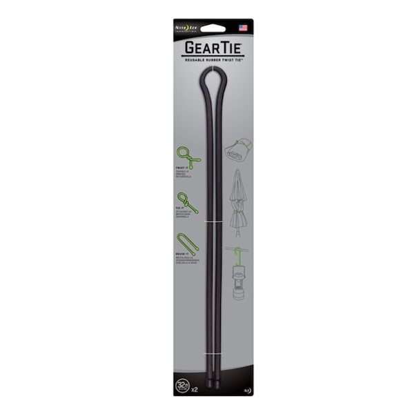 Nite Ize Gt32-01-2R3 Gear Tie, 32 In L, Variable Max Bundle Dia., Black,