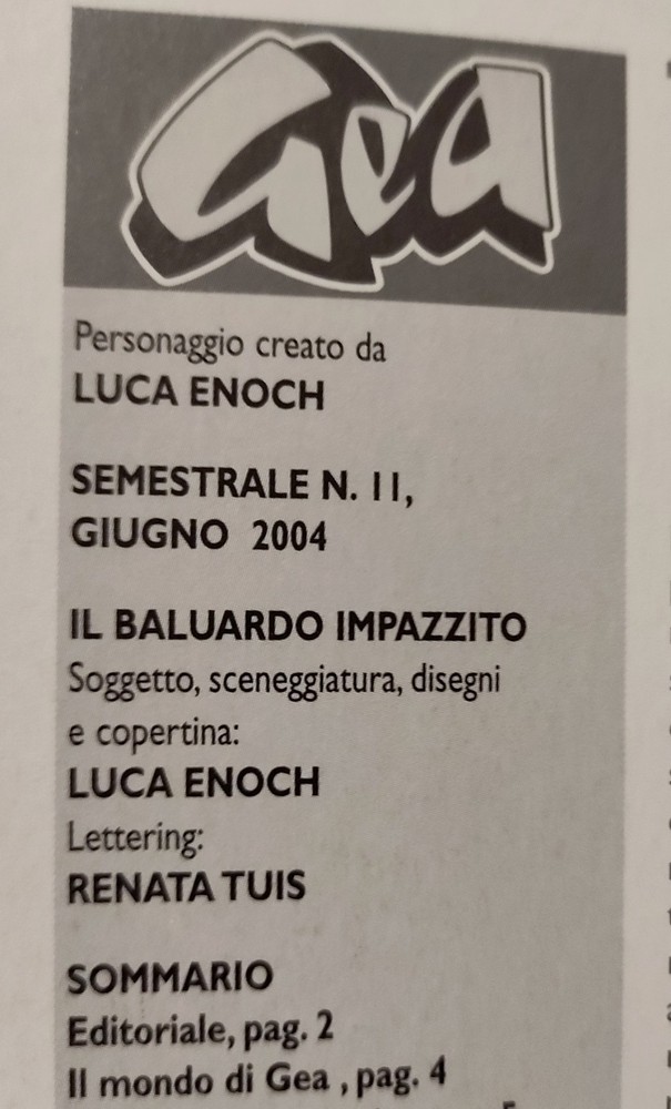 Comic GEA No. 11 THE CRAZY BULWARK 2004 Sergio Bonelli Read Description